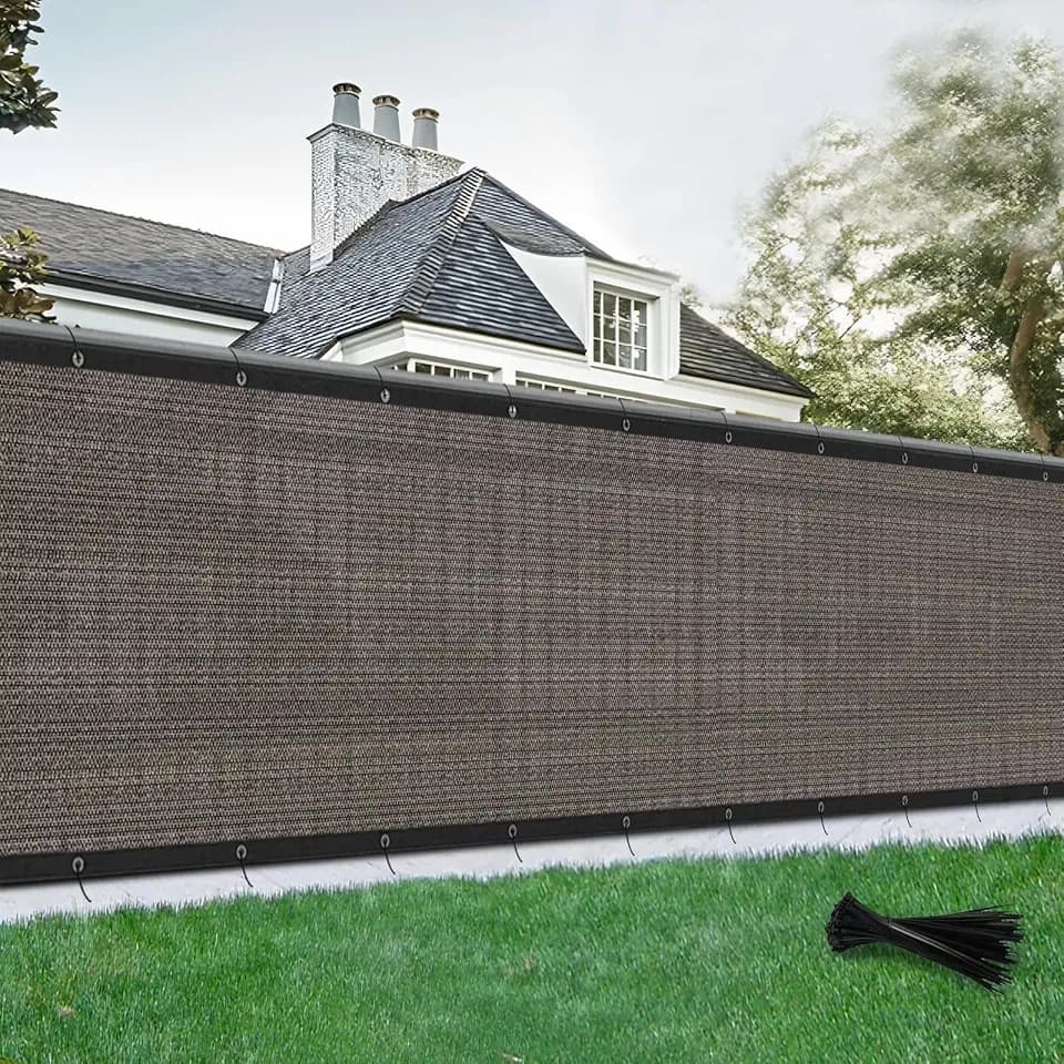 SUNLAX Privacy Fence Screen 5'x30' Brown Mesh Cover