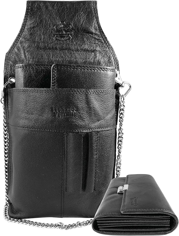 Kellnergeldbörse Leder mit Holster | Bedienungsgeldbeutel Gastronomie mit Gürtelschlaufe | Geldbörse für Bedienungen Herren Damen