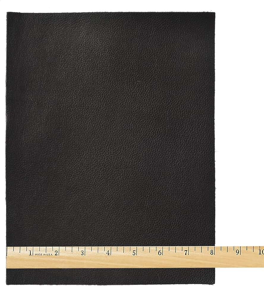 Realeather C0811-01 Premium Trim Leather piece, 8.5" x 11", Black