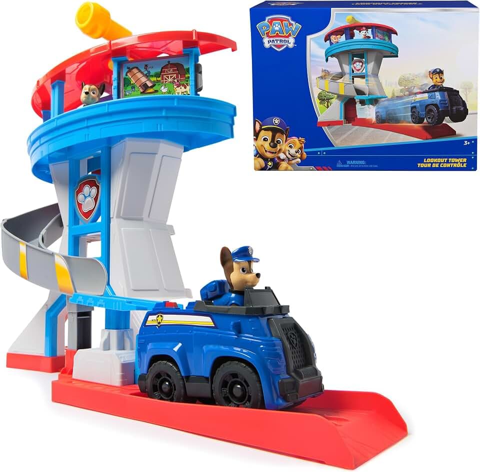 Paw Patrol Lookout Tower 20-Inch Playset with 2 Chase Toy Figures