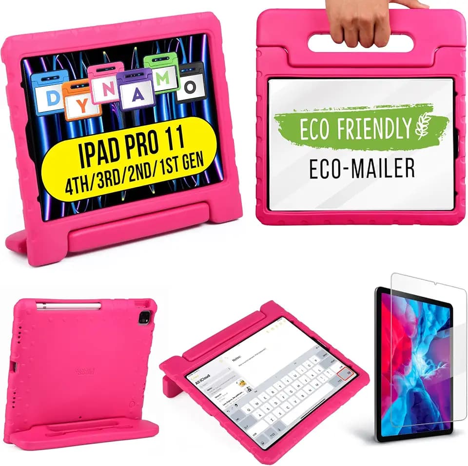 Offizielle Cooper Dynamo Schutzhülle für iPad Pro 27,9 cm (11 Zoll), für Kinder 4. / 3. / 2. / 1. Generation 2022/2021/2020/2018, robuster Schaumstoff, magischer Griff, Ständer, mit Stifthalter