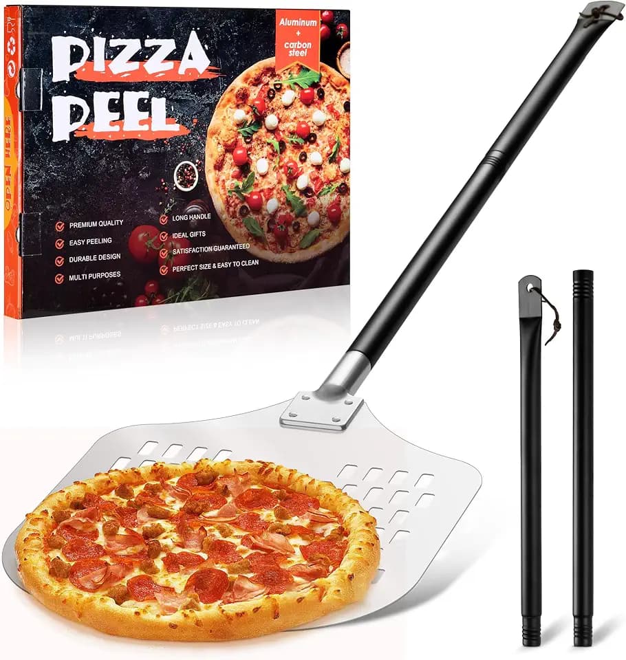 TEAMFAR Perforierter Pizzaschieber mit Abnehmbarer Griff 30,5x42x124cm
