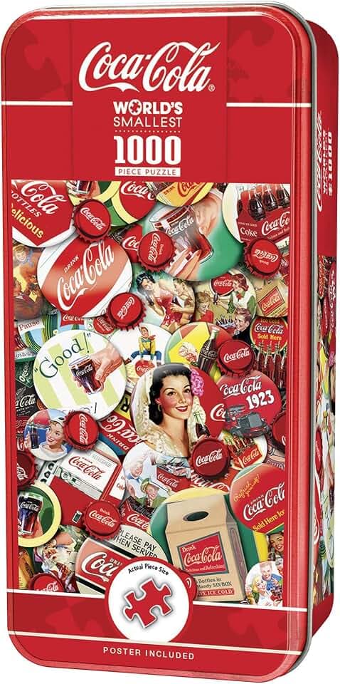 MasterPieces 1000 Piece Jigsaw Puzzle with Collectible Tin Case - Coca-Cola - 11.25"x16.75"