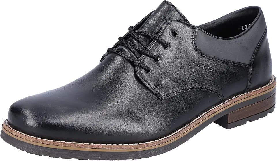 Rieker 13200-00 Schnürhalbschuh Kunstleder Herren in schwarz
