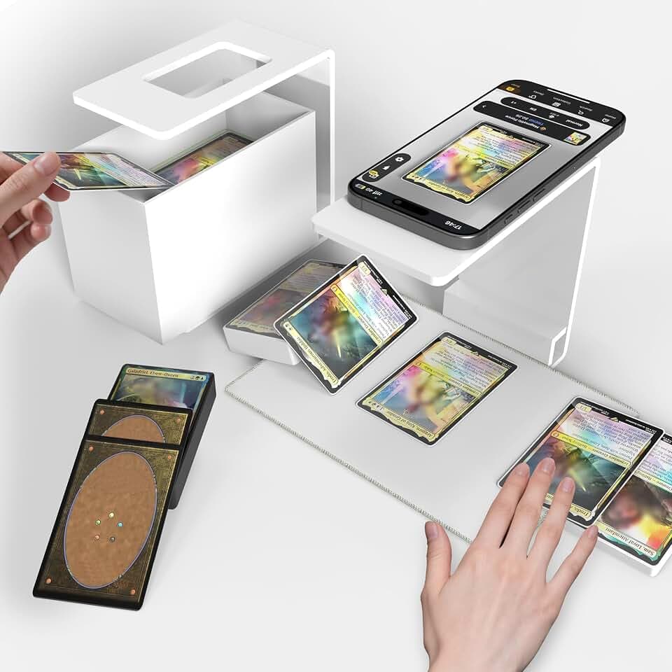 Card Scanner Stand for Trading Cards, MTG & TCG Card Scanner Stand for Fast Scan and Price Check Sleeved and Unsleeved Collectible Cards, Compatible with ManaBox Phone Holder (6")