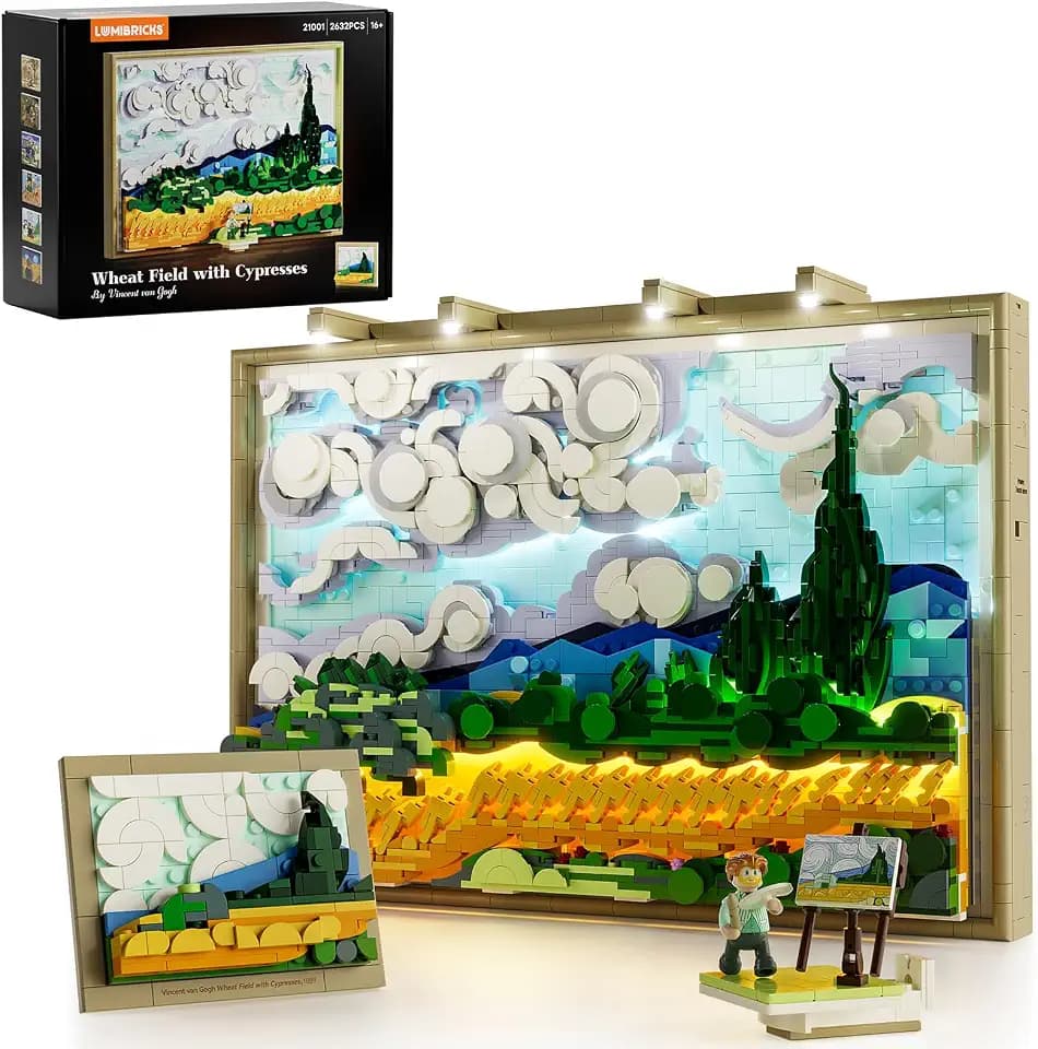Lumibricks Wheat Field with Cypresses - Lighting Building Set - 2,632 Pcs