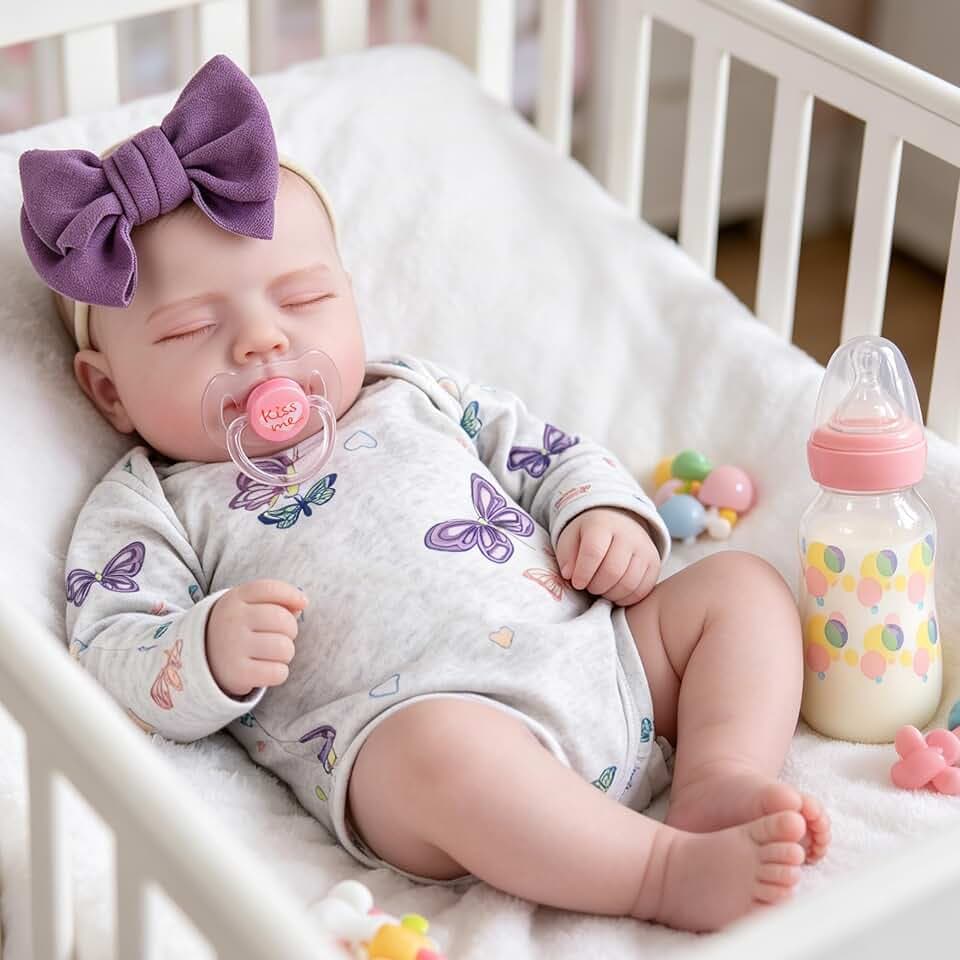 Milidool Reborn Baby Dolls, 20Inch Cute Soft Vinyl Realistic Newborn Baby Doll Poseable Lifelike Real Life Baby Dolls with Accessories for 3+ Year Old Girls Gifts, Pretend Play, Collection