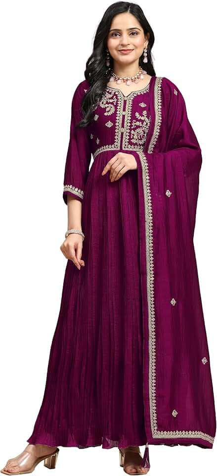 TRENDMALLS Damen G187 Kurta Hose Set mit Dupatta