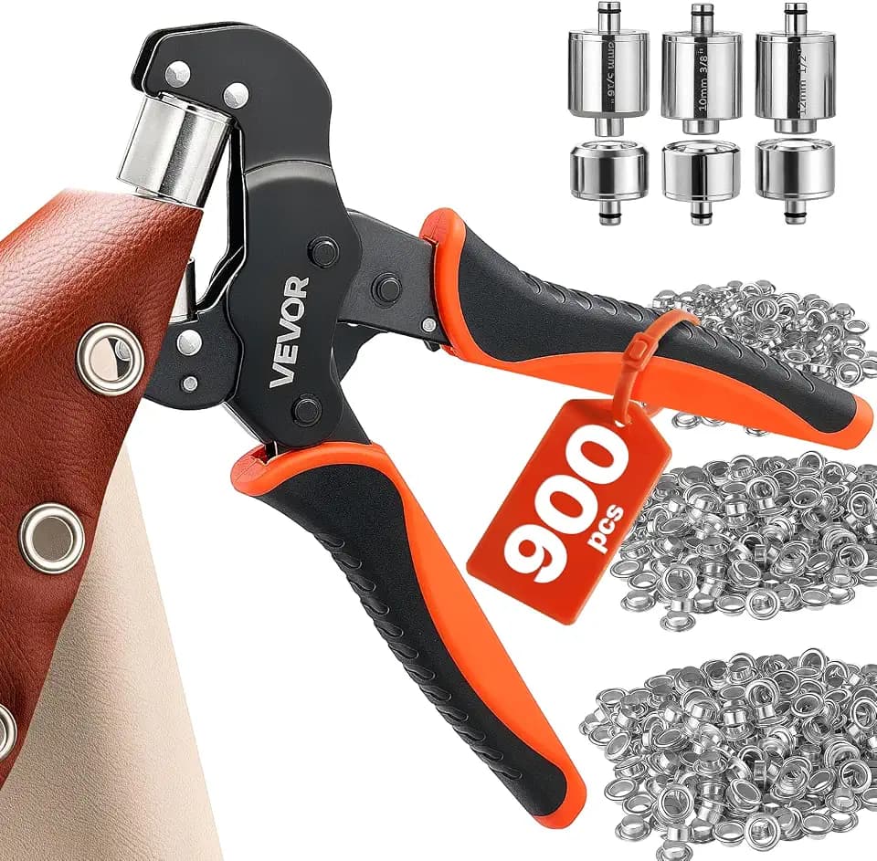 VEVOR Ösenzange 900 tlg. Set Ösen 8mm 10mm 12mm Magnetische Ösenpresse