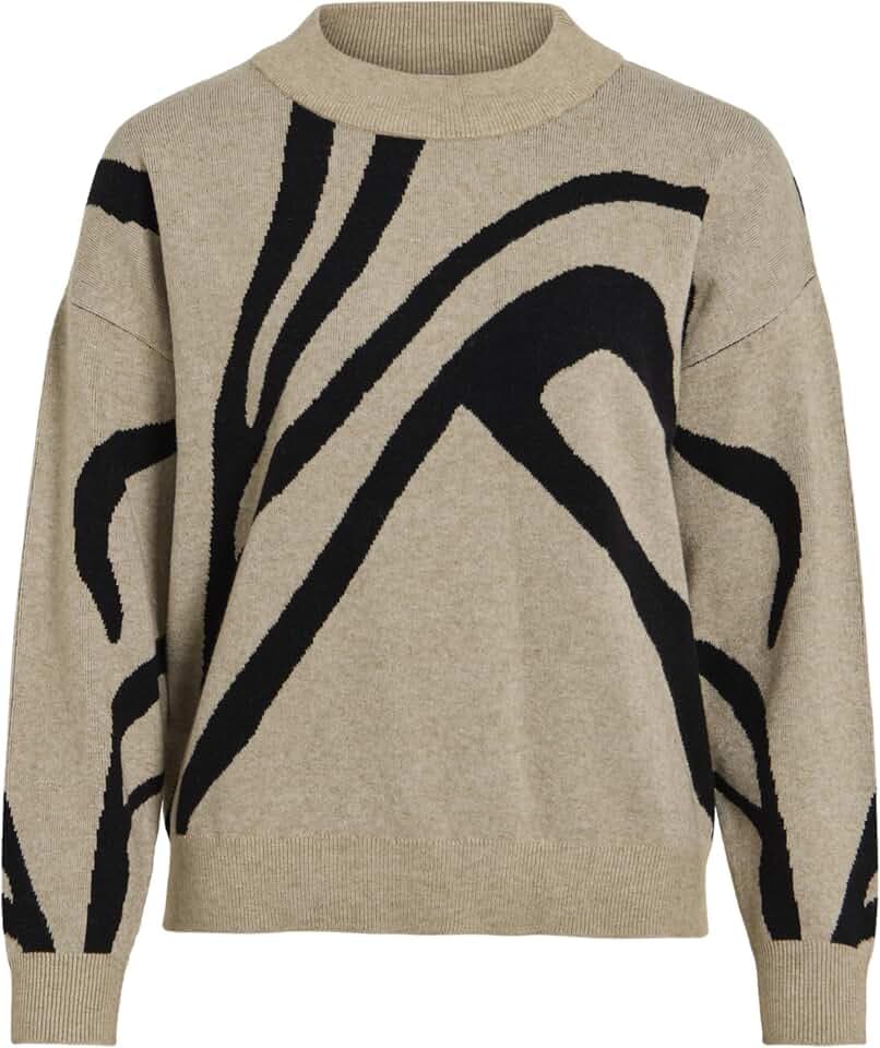 Vila Damen Vitif Jacquard L/S Knit Top - Noos Vitif Jacquard L/S Knit Top - Noos (1er Pack)