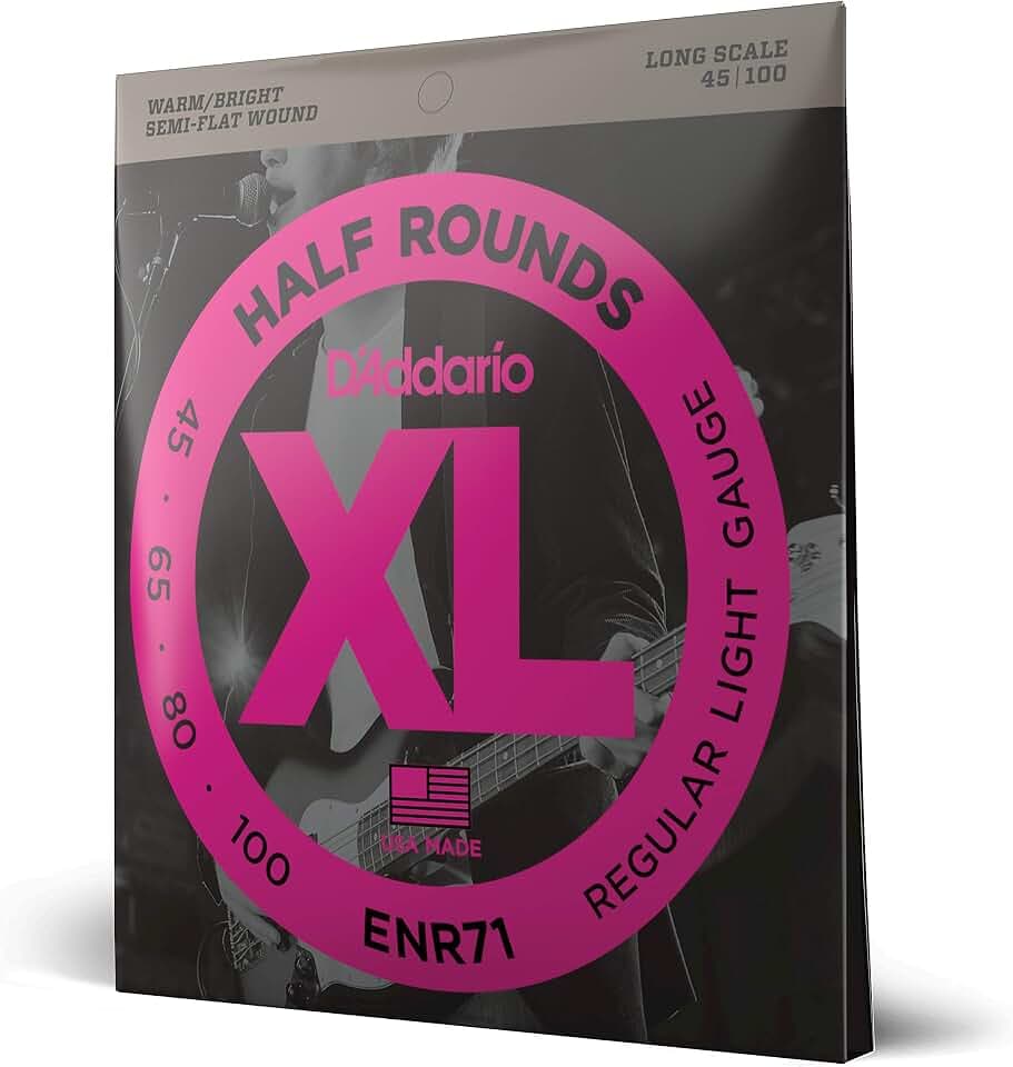 D'Addario XL Half Rounds Bass Strings ENR71, 45-100, 4-String