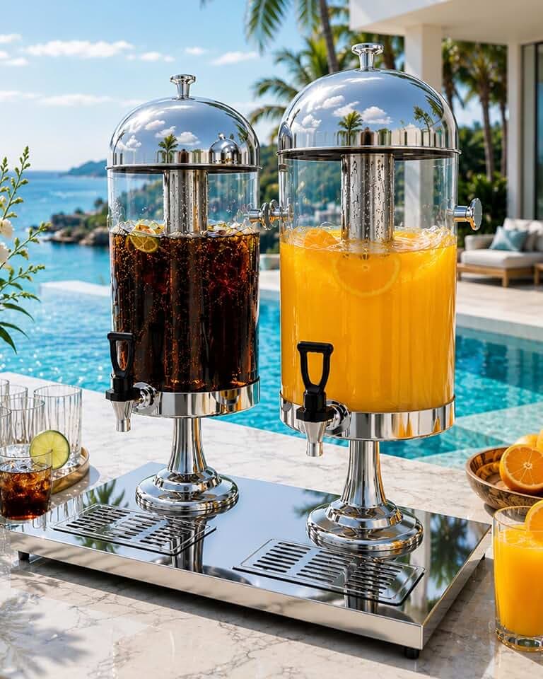 4.5 Gallon Drink Dispensers for parties with Thick Stainless Steel Base