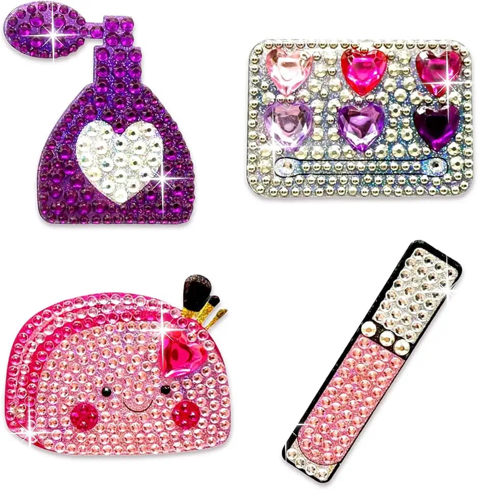 StickerBeans® Rhinestone Stickers - Glam Squad 2 Sticker Pack, 2” x 2” Unique Sparkly Cut-to-Shape for Collecting, Trading, Decorating Laptops, Phone Cases, Scrapbooks