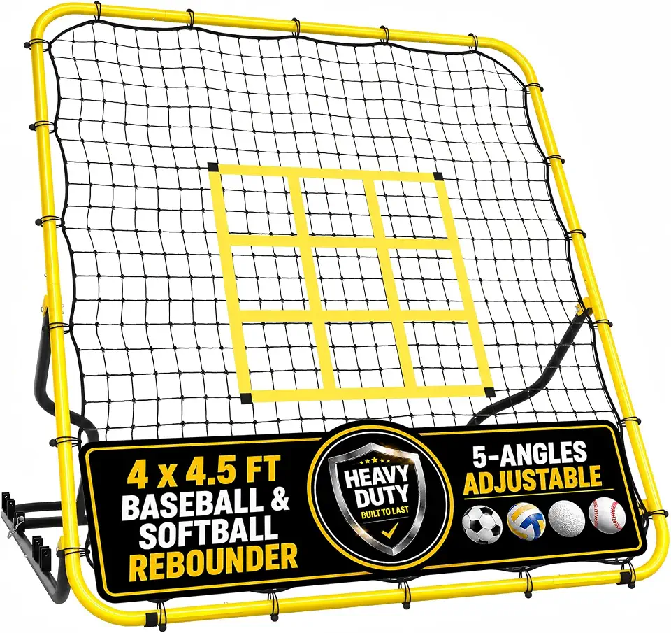 4x4.5 ft Baseball&Softball Rebounder, Multi-Sport Bounce Back Net