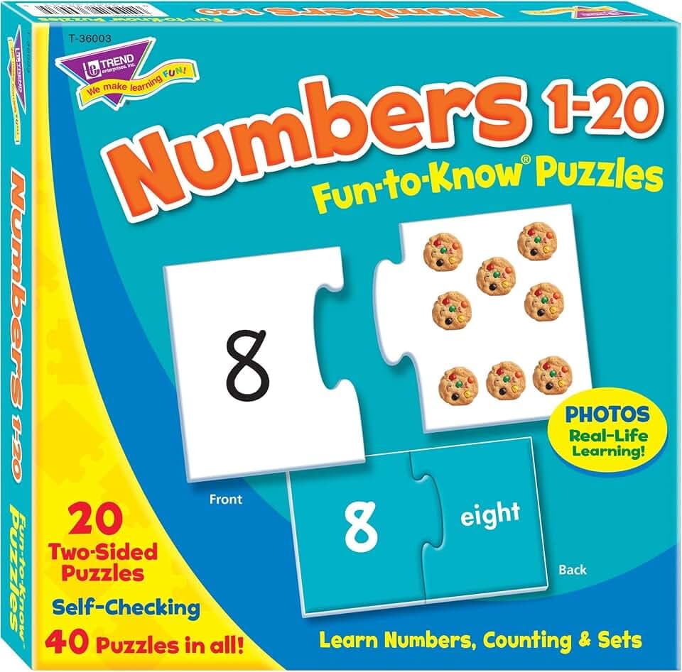 TREND ENTERPRISES, INC. Fun-to-Know® Puzzles: Numbers 1â€“20, multicolor