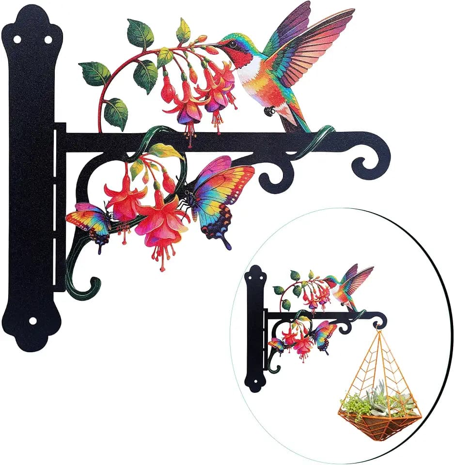 Wocst 2PCS Wall Plant Hanger Metal Hanging Plant Bracket for Garden Patio Yard Decor