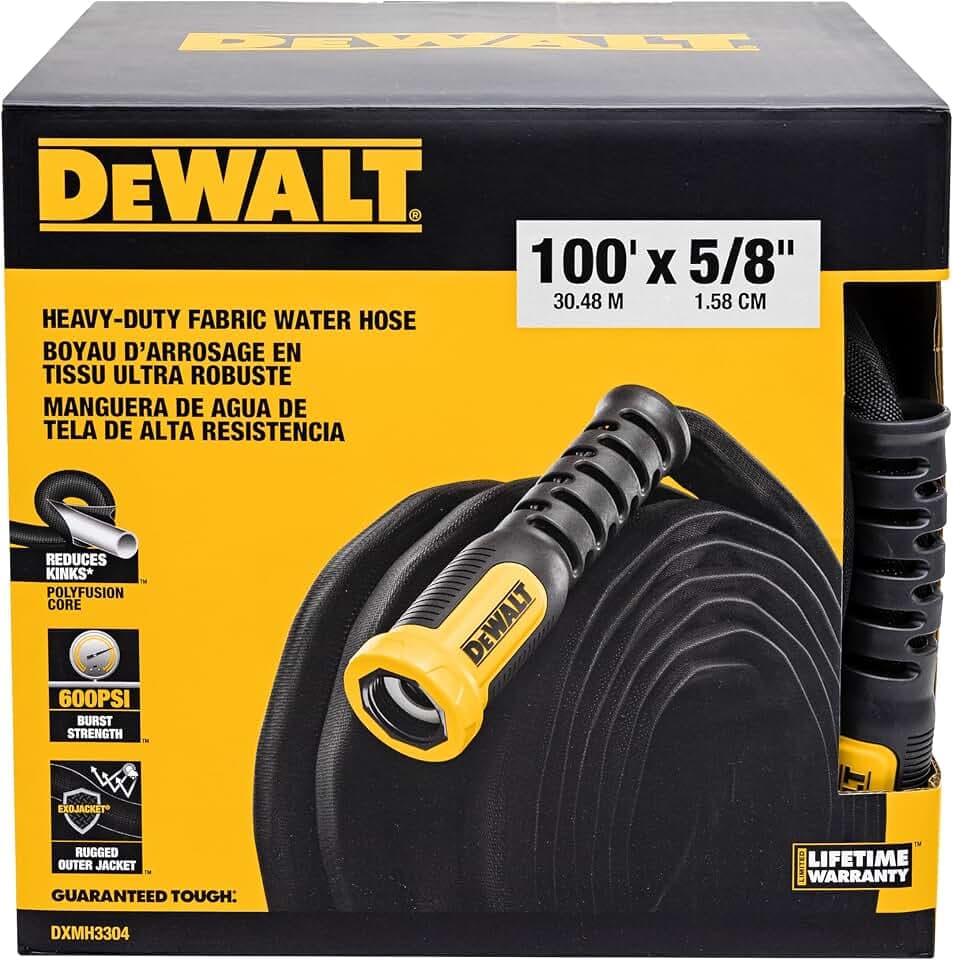 DEWALT 100 ft x 5/8 in Professional Grade Fabric Garden Hose - DXMH3304