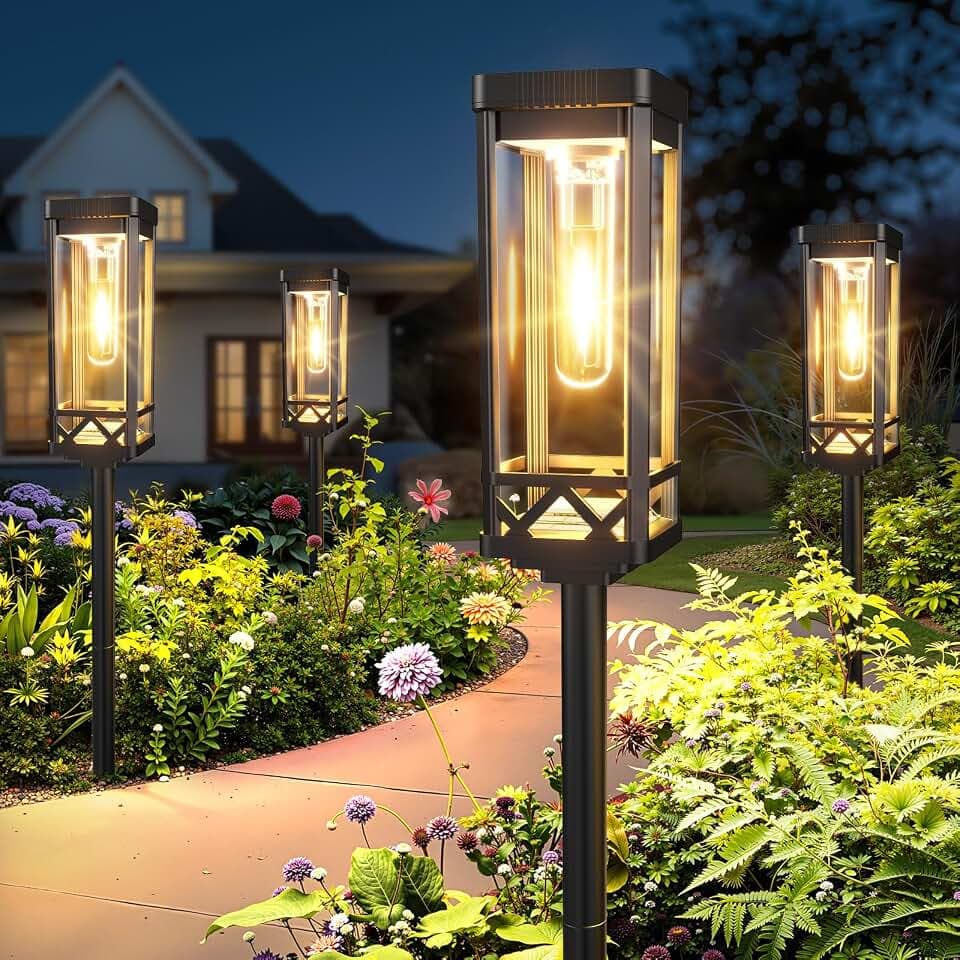 BUCASA Groß Solarlampen für Außen Garten 6 Stück Superhell Solarleuchten