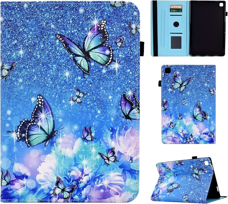 Hülle für Samsung Galaxy Tab A7 10.4 Zoll 2022/2020 | Multi-Angle Cover mit Auto Schlaf/Wach Funktion Schutzhülle für Galaxy Tab A7 - Schmetterling