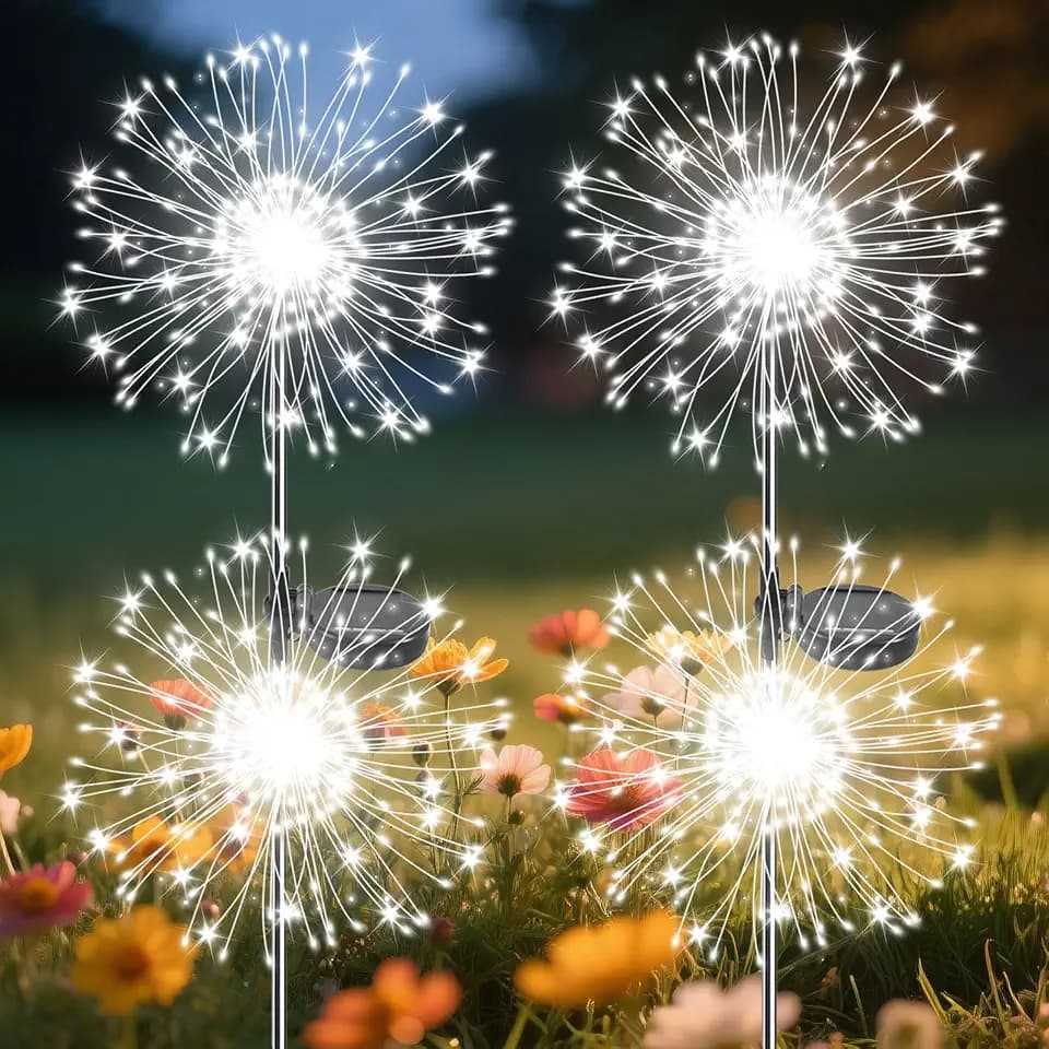 Solar Garden Lights Outdoor, Solar Firework Fairy Lights Garden Decor
