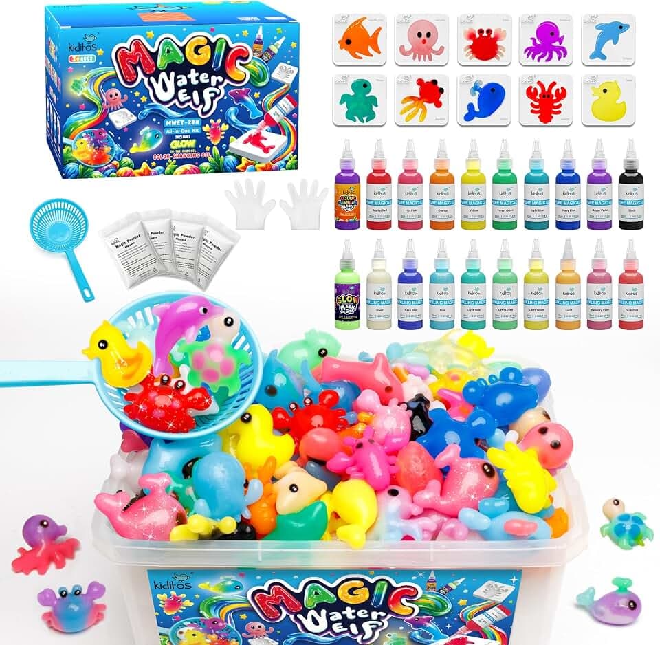Kiditos Magic Water Elf Toy Kit,Squishies for Kids, DIY Sensory Craft Kit