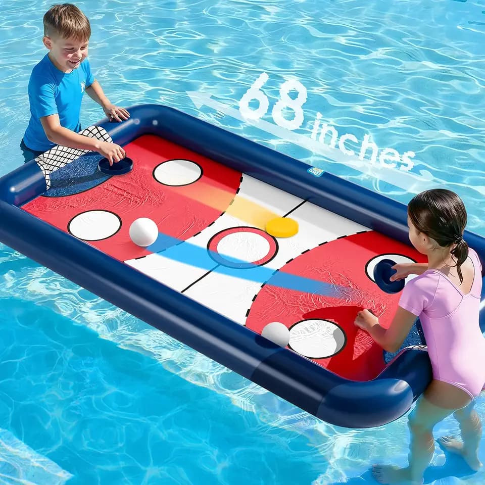 Funscape Kids Hockey Pool Game Toys, Big Inflatable Water Play Floating Toy