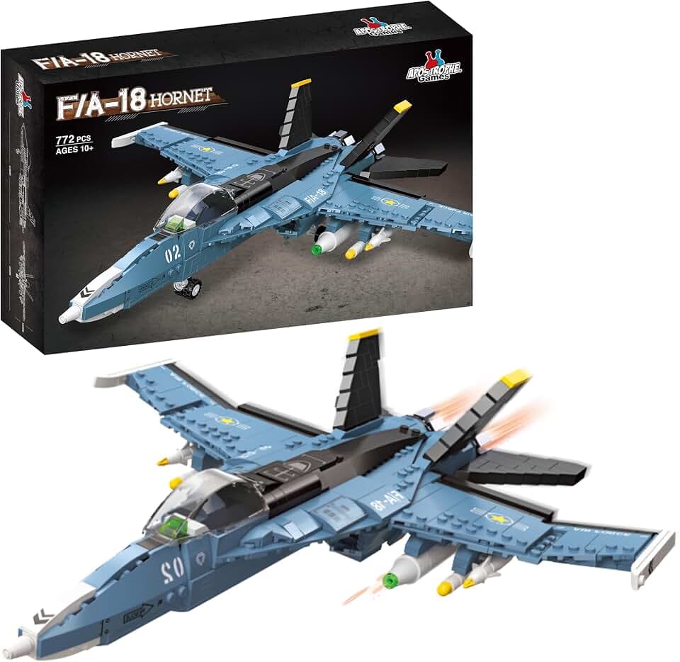 F/A-18 Hornet Kampfjet Bausteinset - 772 Stück, kompatibel allen Bausteinen