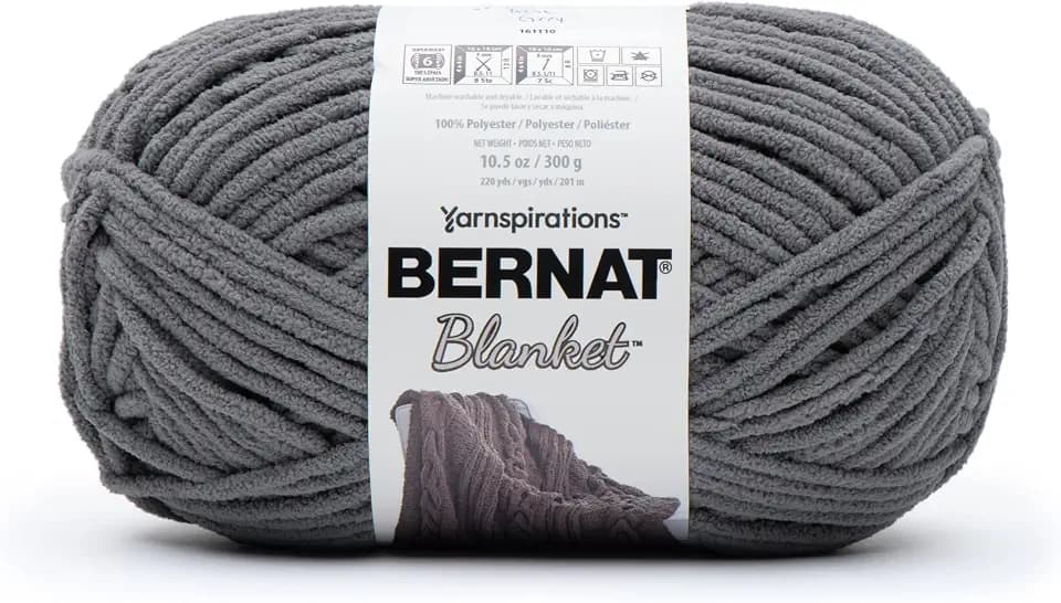 Bernat Blanket Yarn, Dark Grey