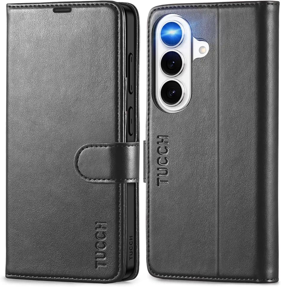 TUCCH Wallet Case for Galaxy S26 (6.3") 2026, 3 Card Holders, Black