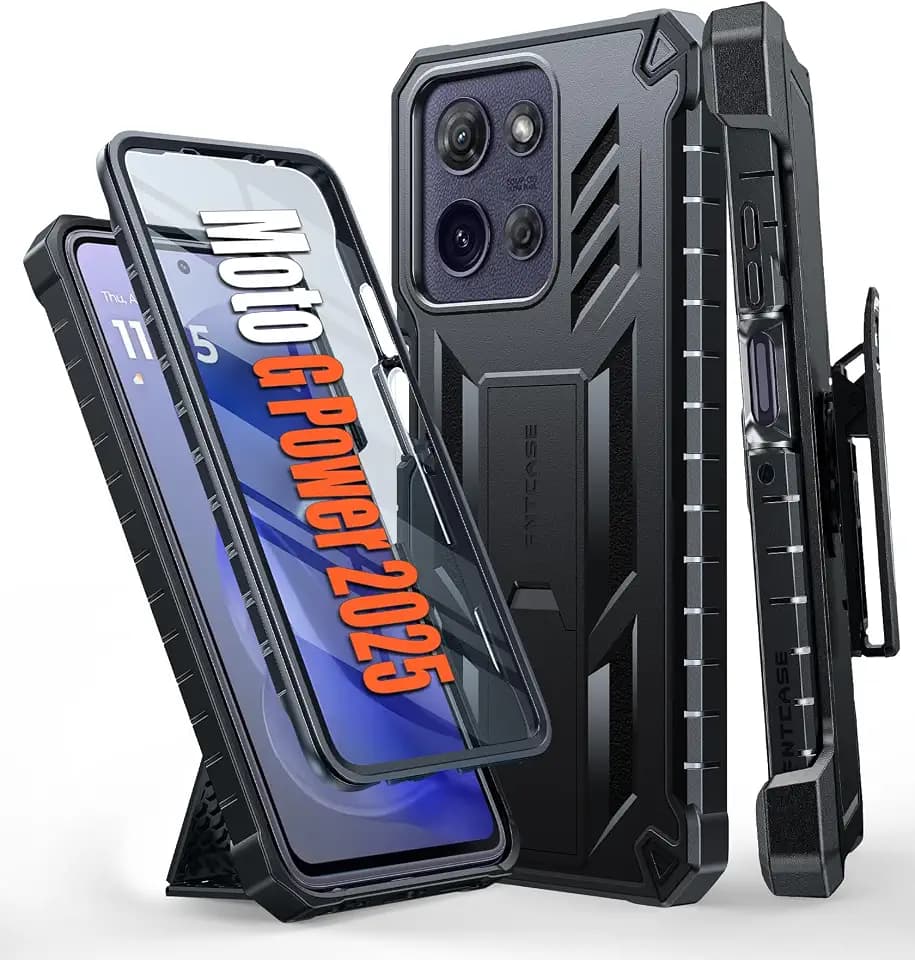 FNTCASE for Motorola Moto G Power 5G 2025 Case with Belt Clip and Kickstand