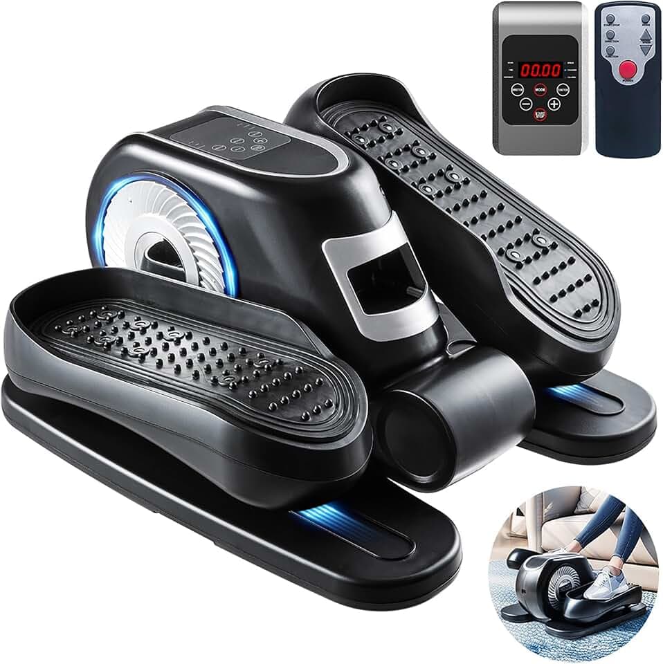 Zakle Under Desk Elliptical Machine, Ellipse Leg Exerciser w/Remote Control & 12 Adjustable Speed, Noiseless Ellipse Trainer for Seniors