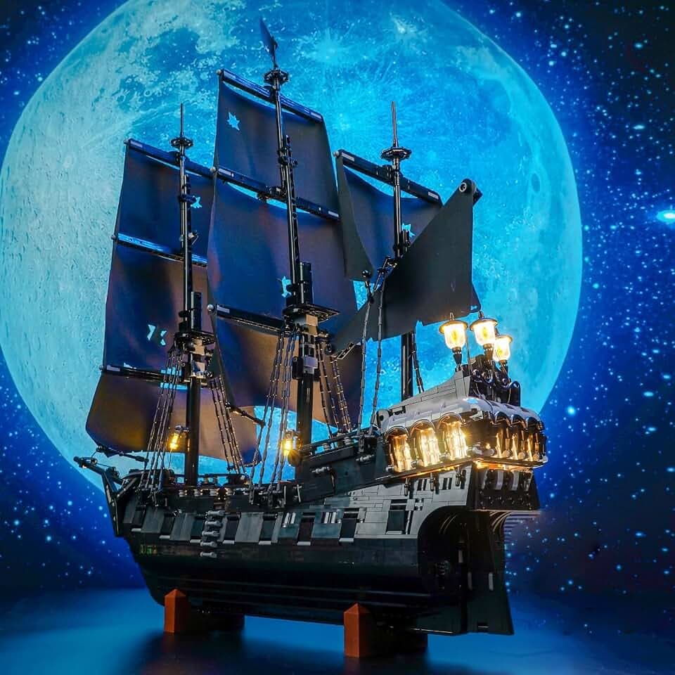LocoLee Light kit Compatible with Lego 10365 Captain Jack Sparrow's Pirate Ship - No Model Only Light, LED Lighting Accessories Compatible with Lego Black Pearl Icons (RC Version)