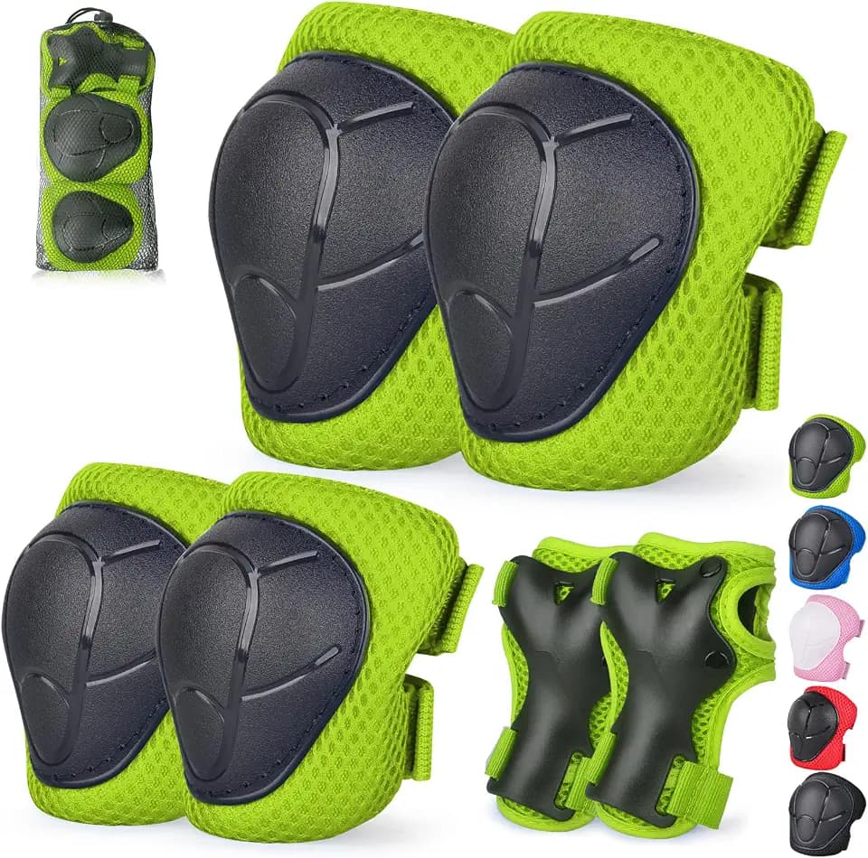 Kids/Youth Knee Pads and Elbow Pads Set with Wrist Guard 3 in 1 Kids Protective Gear Set for 3-14 Years for Skateboarding, Skiing, Cycling, BMX Biking, Running, Scooter