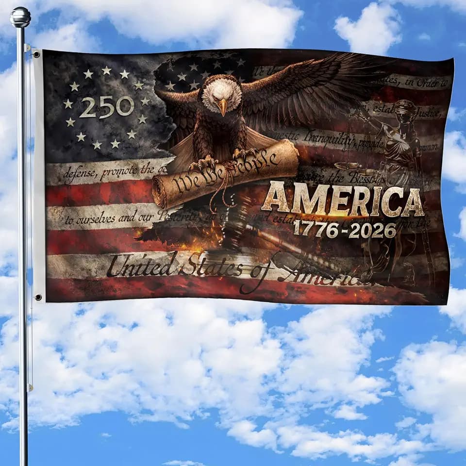 We The People Flag, 1776-2026 Anniversary Flag Brass Grommets 3x5 Ft 4