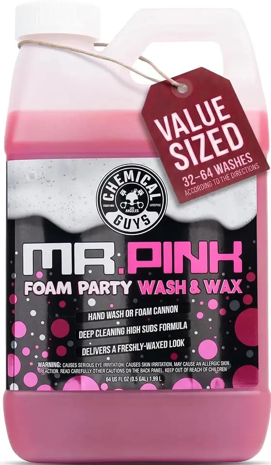 Chemical Guys, Mr. Pink Foam Party Wash & Wax Soap, Tangerine Scent, 64 oz