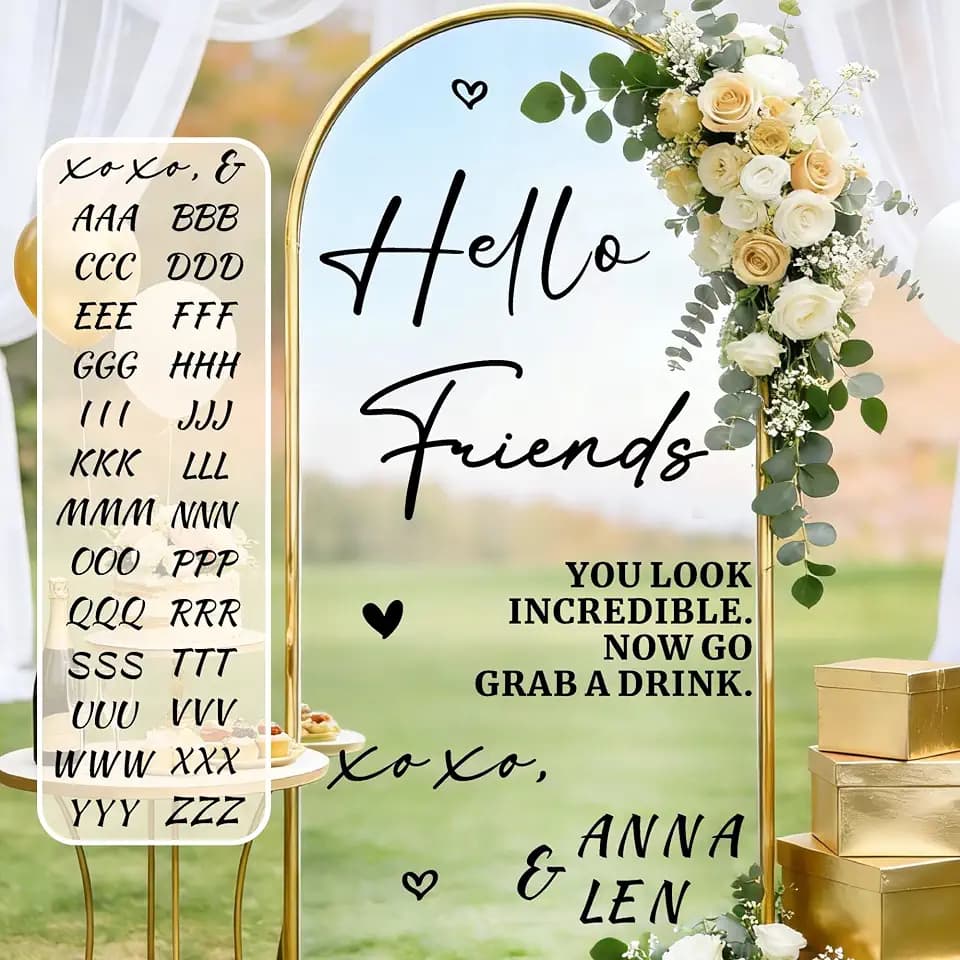 Wedding Mirror Decals Custom Welcome to Our Weddings Signs for Party Entry