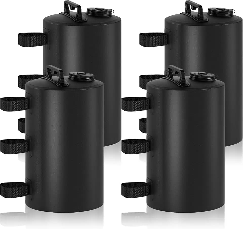 Canopy Water Weights Bag, 88 lb Tent 4 Leg Weights Bag, Portable 10L Water Bag Windproof Fixed Canopy Weights Bag, for Outdoor Pop Up Tent, Canopies, Gazebo, Shelter, 4 Pack (10L Black)