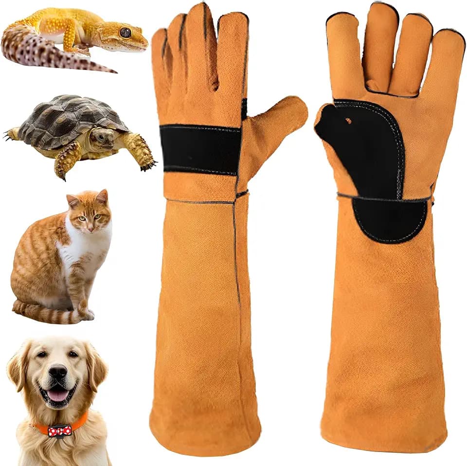 Bissfeste Handschuhe für den Umgang mit Tieren, 45cm Anti-Biss Arbeitshandschuhe, Reptilien Handhabungshandschuhe, für Schweißen, Gartenarbeit, Umgang mit Katze/Hund/Vogel/Schlange/Reptil
