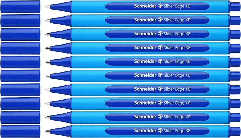 Schneider 152203 Slider Edge XB Kugelschreiber (Strichstärke: Dokumentenecht, Dreikant-Stift) 10er Packung blau