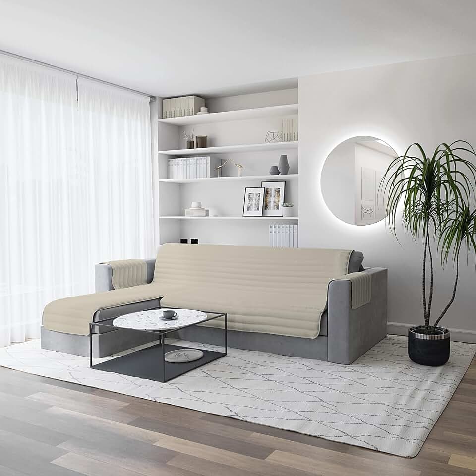 Italian Bed Linen Trendy Doubleface Couchüberzüge, Creme, 240cm