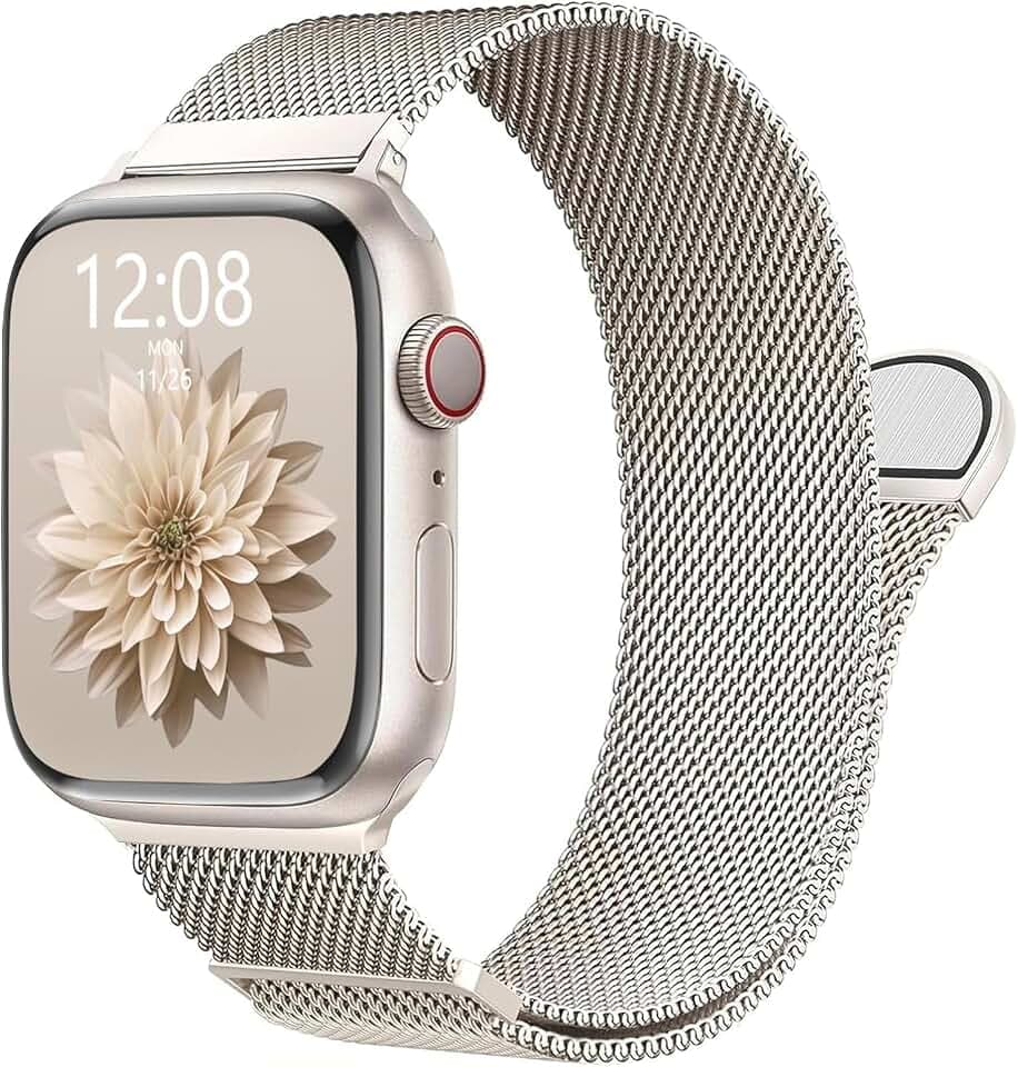 Edelstahl Milanaise Kompatibel mit Apple Watch Armband Damen Herren