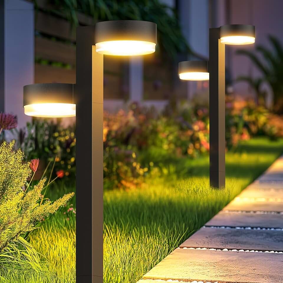 GEARLITE 4 Pack Solarlampen für Außen mit 2 in 1 Superhelle 3500K Warmweiß