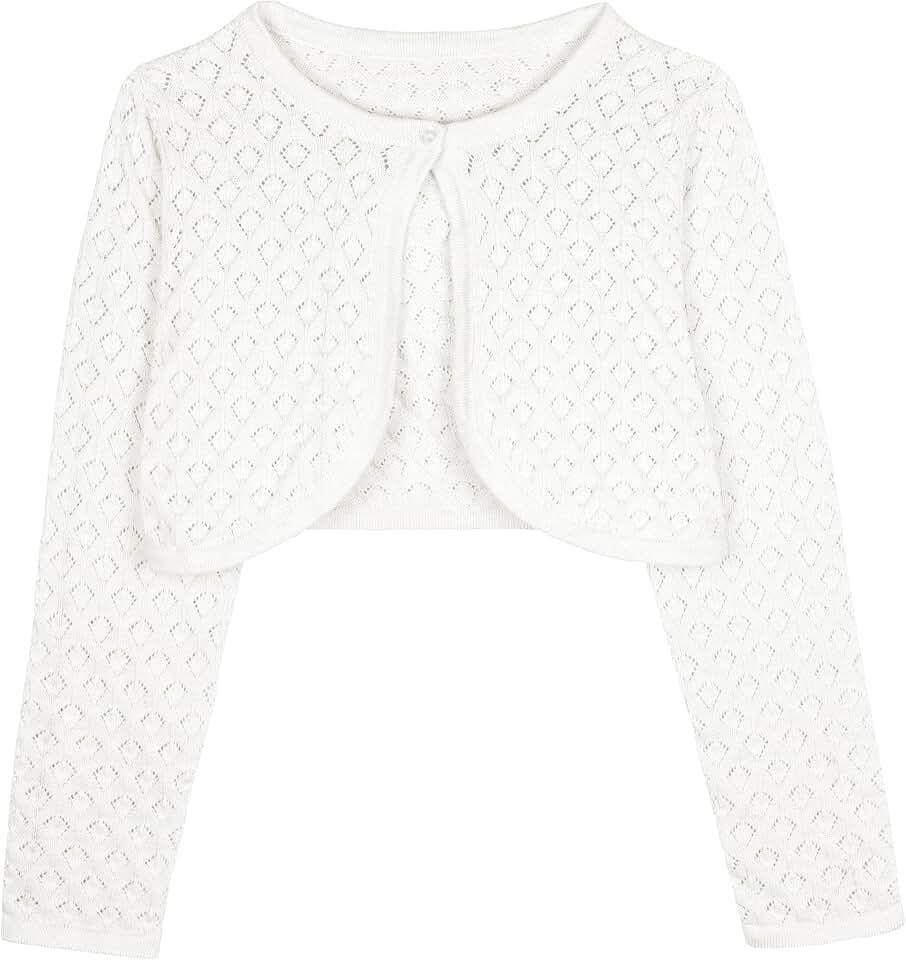 Bolerose Mädchen Ajourstrick Bolero Jäckchen