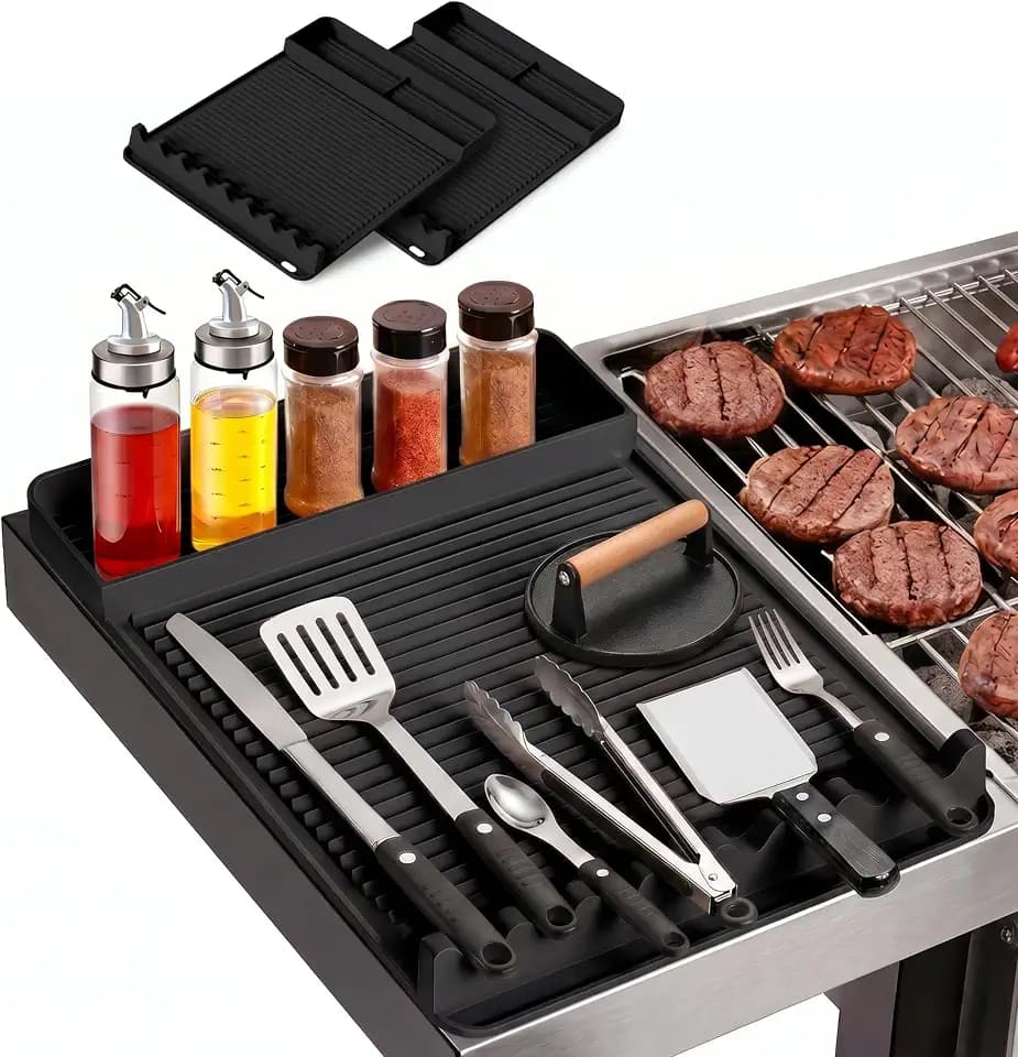 Silicone Grill Mat for Blackstone Griddles 2 Pack, Black