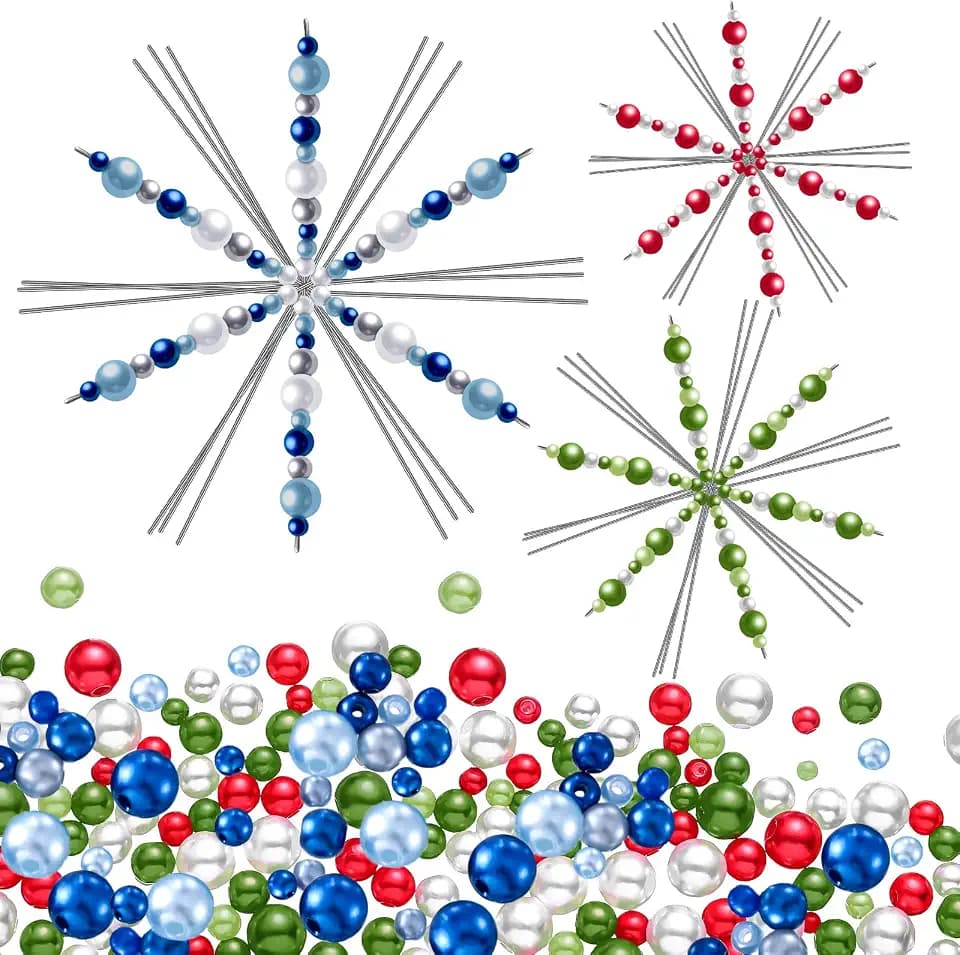 Hotop 24 Pcs Christmas Snowflakes Wire Forms Wire Kit, Mixed Colors