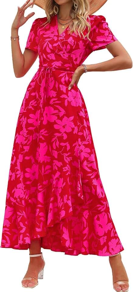 PRETTYGARDEN Women's Boho Floral Summer Maxi Dresses