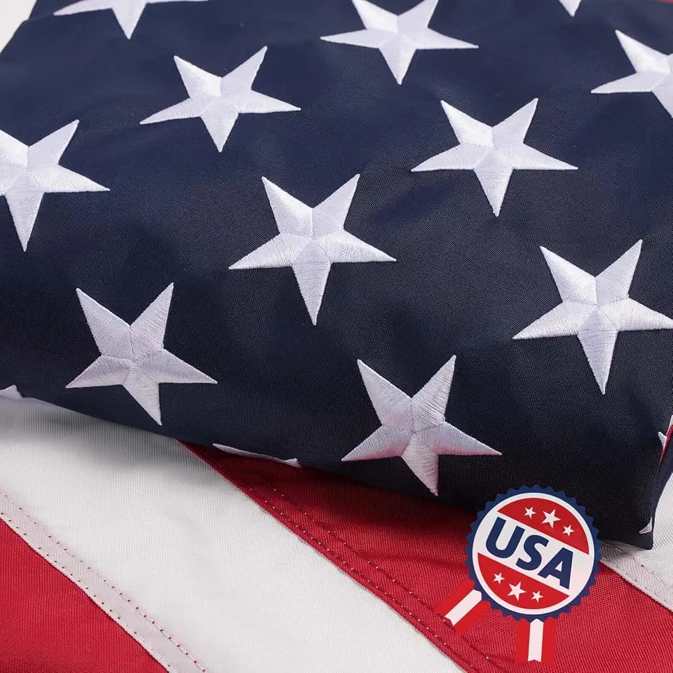 AMZFLAG American Flags for Outside 2x3 ft 24x36 Inches, Heavy Duty Embroidered USA US Flag United States America Flag High Wind for Wall House 250th Anniversary Decoration