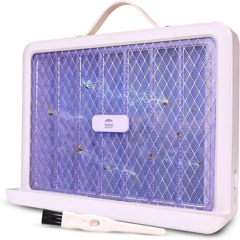 WBM Smart Electric Bug Zapper, High-Voltage LED UV Light Trap for Mosquitoes, Portable & Wall-Mountable with Safety Mesh Protection, Indoor and Outdoor Use