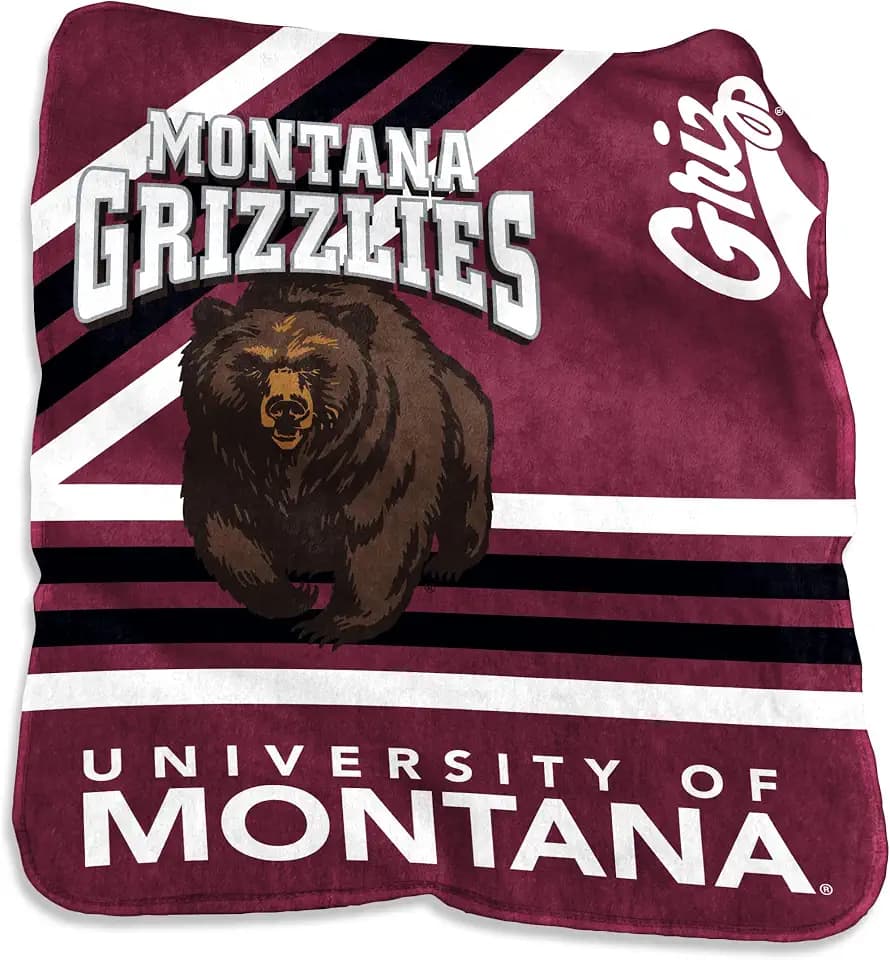 Logo Brands NCAA Raschel Throw Blanket – 50 x 60 Soft Fleece Blanket, Officially Licensed Collegiate Design, Cozy Throw for Tailgating, Game Day, & Home Décor