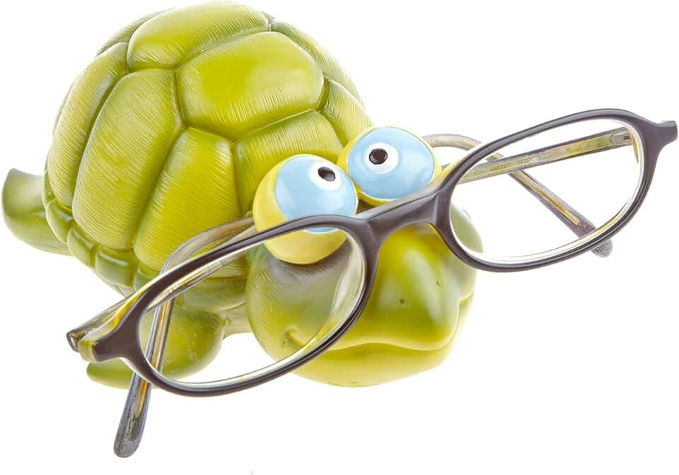by-Bers Brillenhalter Schildkröte, handbemalt, echt lustig, ein Muss für Schildi Sammler, aus Polyresin, schön für die erste Brille,
